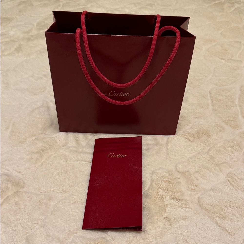 Cartier Burgundy red Gift shopping Bag and Envelope